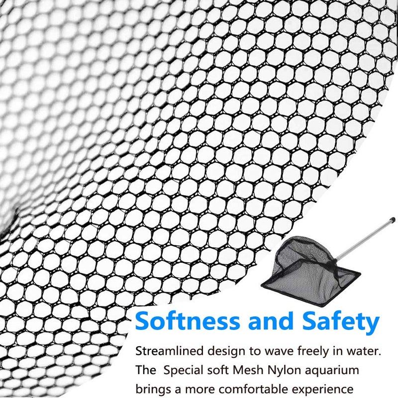 Grepol-V Aquarium Fish Net, 5 Inch Fine Mesh Fish Tank with Extendable 9-24 inch Long Handle - Image 4